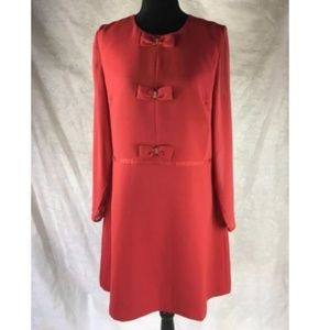 EARLY 60'S VINTAGE DARLING RED TAILORED DRESS